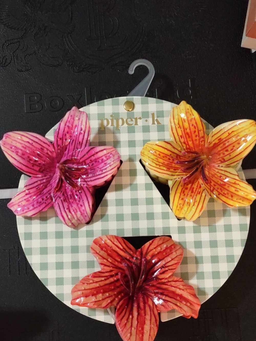 Piper K NWT Flower Hair Claw Clip Set 3 Pack Tropical Summer Hair Clips